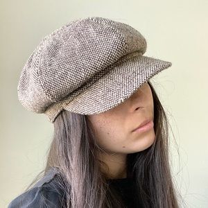 Nine & Co. Brown and Tan Wool Newsboy hat / Newsie Cap